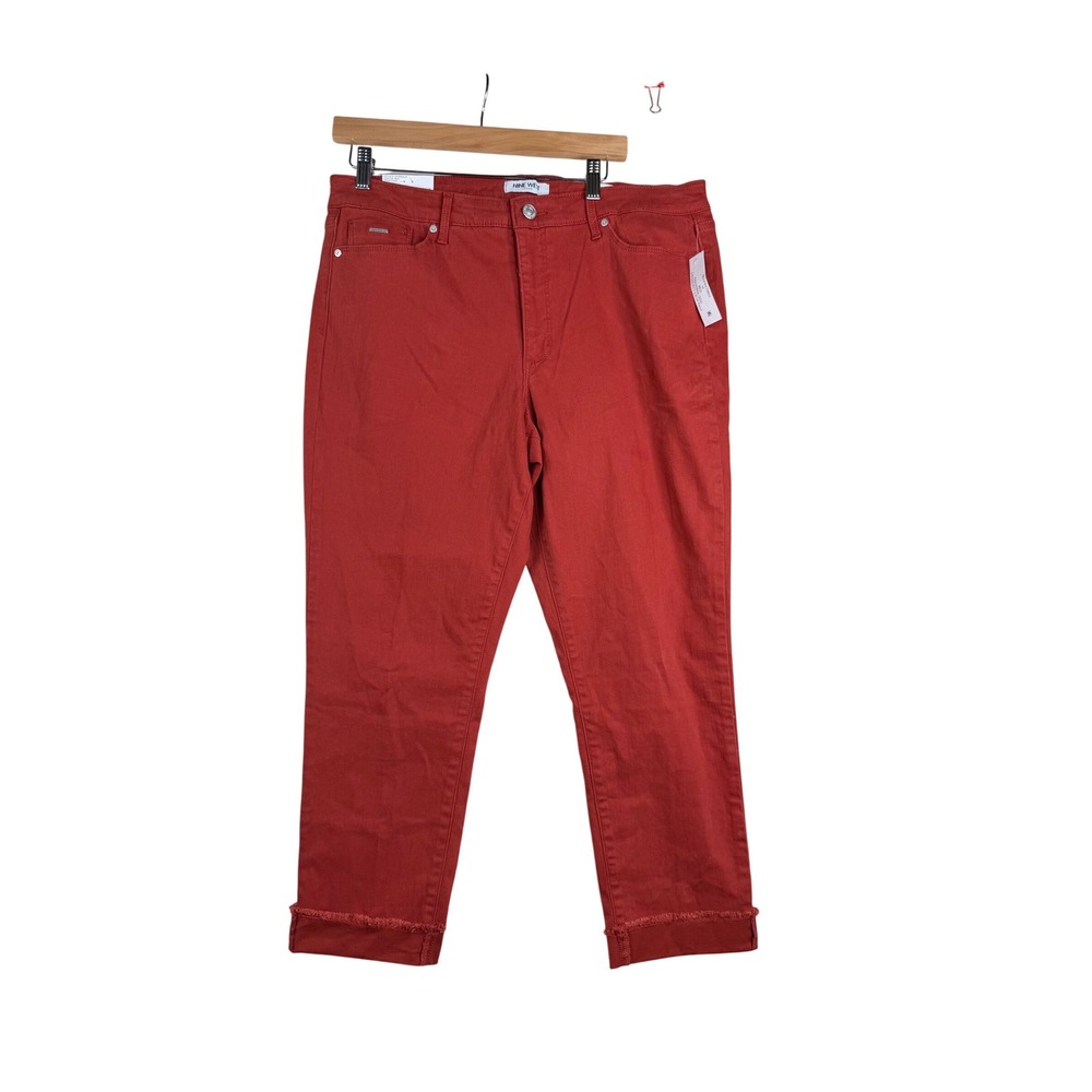 New Nine West Gramercy Crop Pants size 14 Red